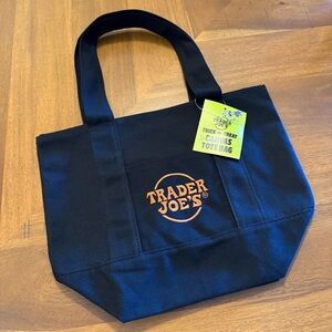 Trader Joe's Black Canvas Mini Tote Bag